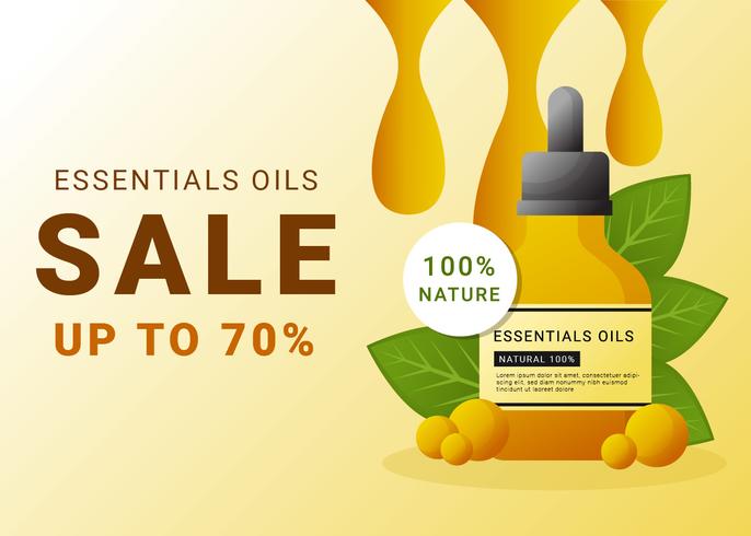Essential Oils Sale Template for Ads vector