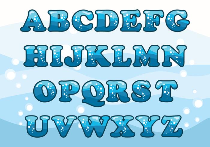 Water Alphabet Set vector