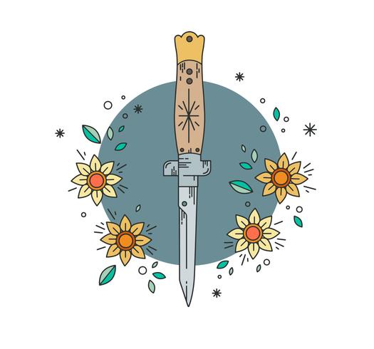 Flowers Dagger Vector