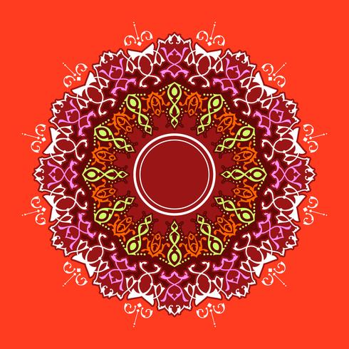 Mandala Decorative Ornaments Red Background Vector