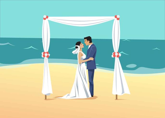 Beach Wedding Vector Illustration 