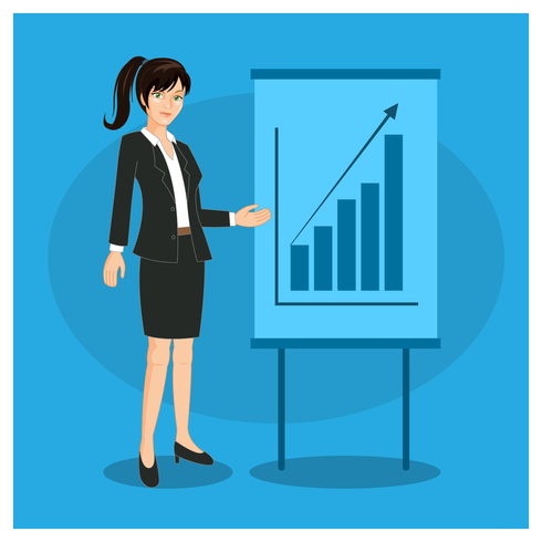 Character Business Woman Presentation 216021 Vector Art at Vecteezy