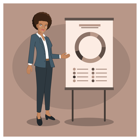 Business Woman Giving a Presentation vector