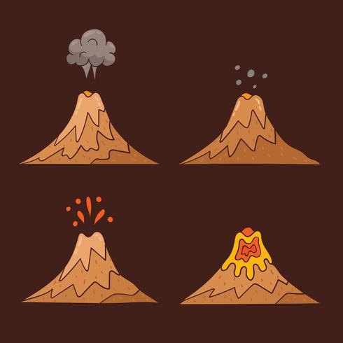 Hand Drawn Volcano Vector