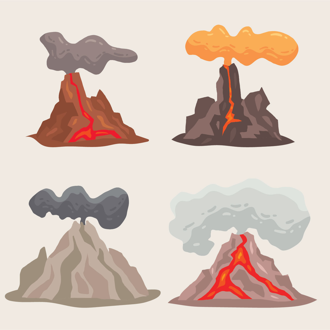 Volcano Mountain Vector 216036 Vector Art at Vecteezy