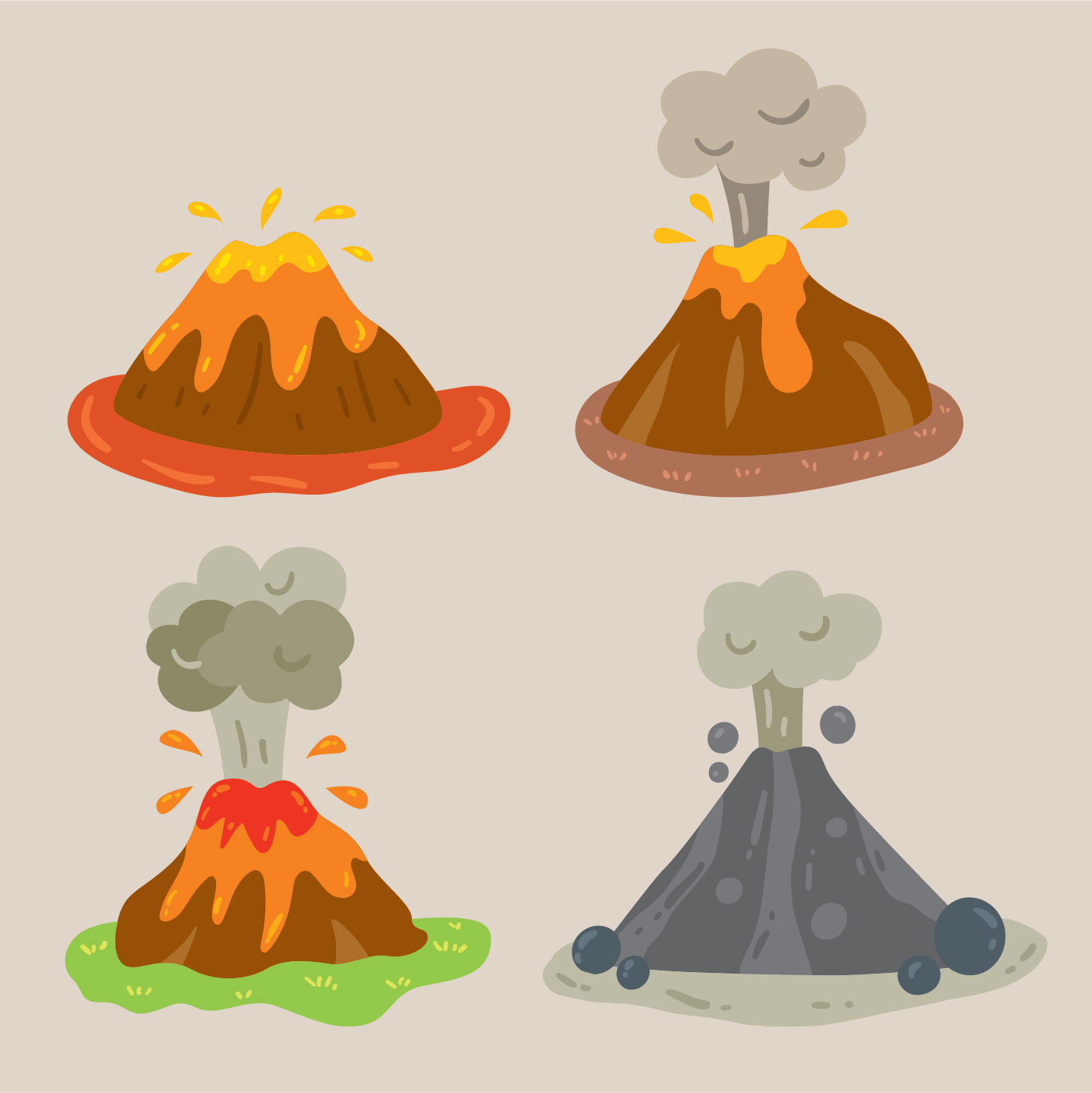 vector de volcán de dibujos animados 216037 Vector en Vecteezy