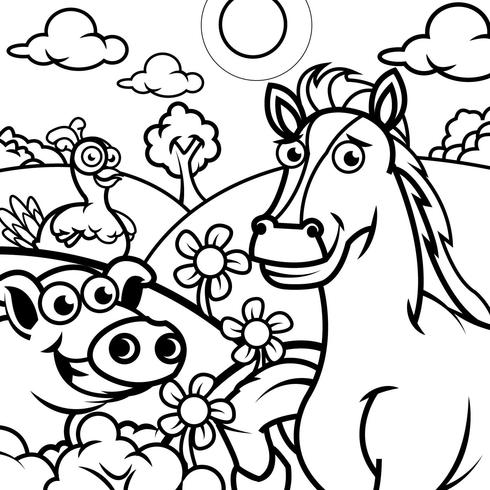 Coloring Book Animals vector