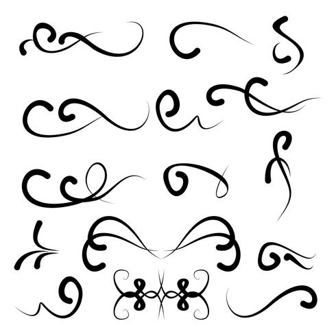 Dibujado a mano elementos ornamentales decorativos vector