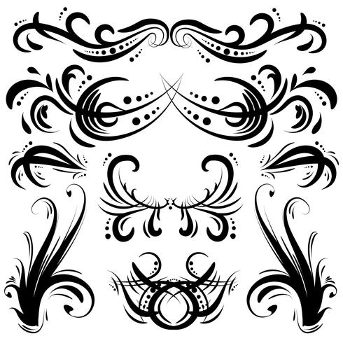 Hand Drawn Decorative Ornamental Elements vector