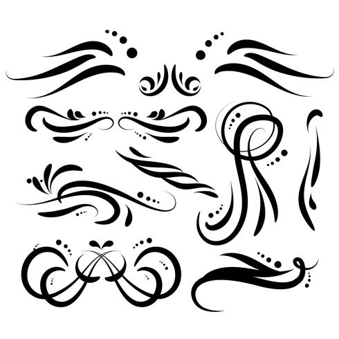 Hand Drawn Decorative Ornamental Elements vector