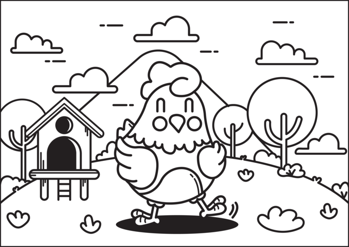 Coloring Book Animals Vector