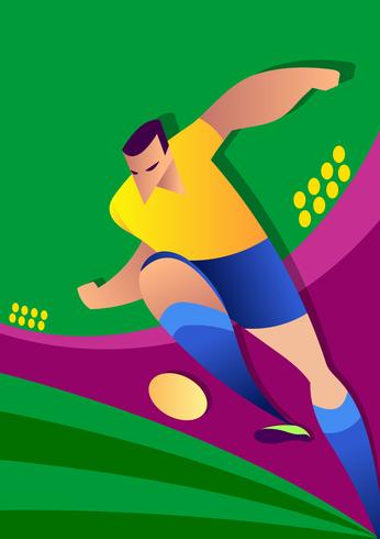 Jugador de fútbol de la Copa Mundial de Brasil vector