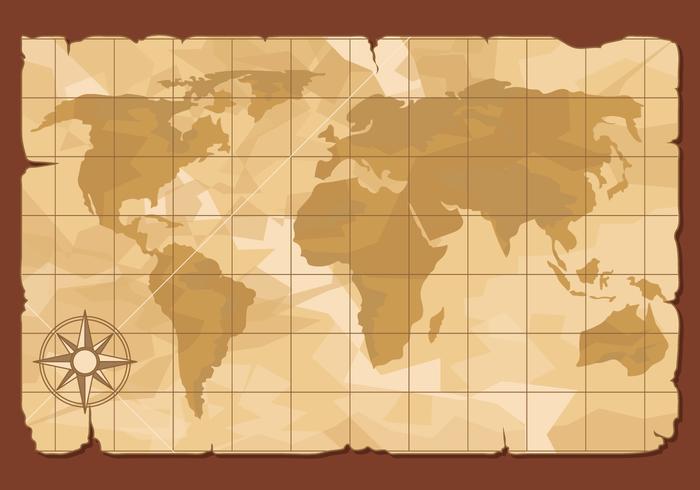 Ancient World Map Illustration vector