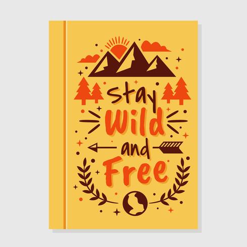 Wild and Free Motivational Book Cover vector