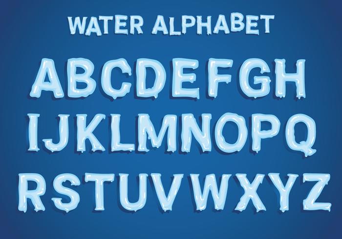 Water alphabet vector