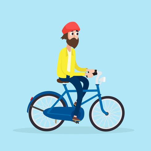 Man Riding A Bike Vector