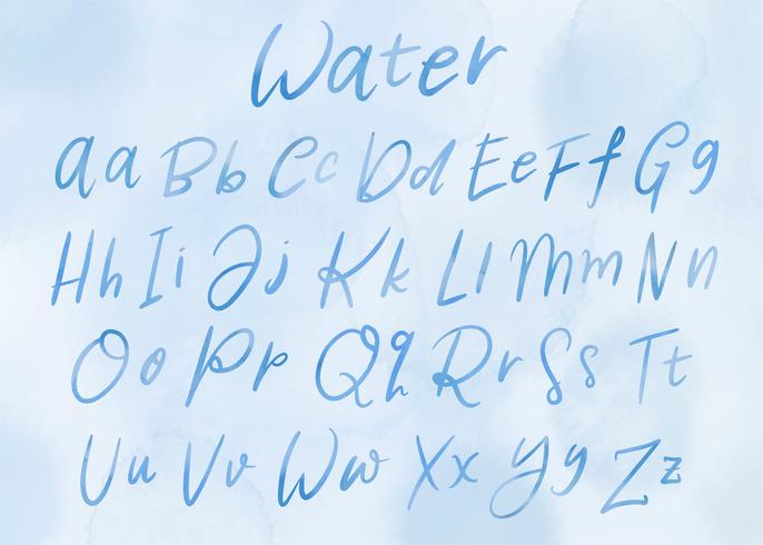 Water Alphabet Handlettering Vector