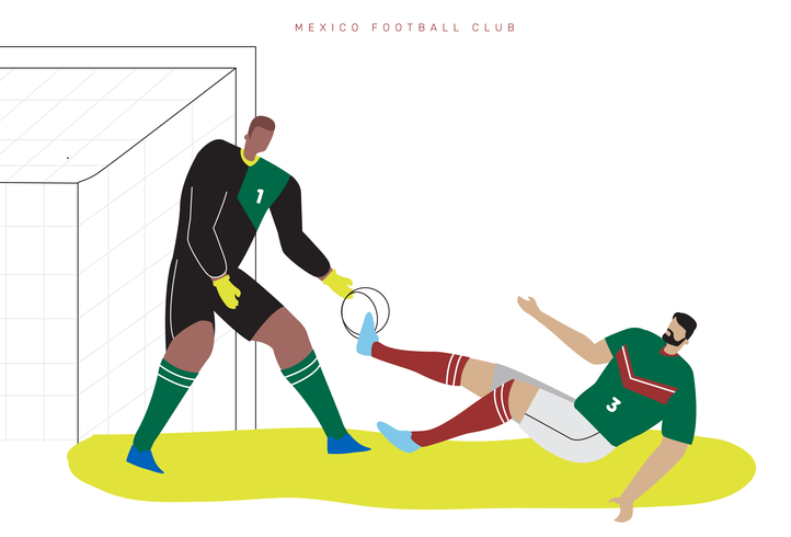 Ilustración de Vector plano de Copa Mundial de fútbol de México