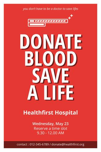 Clean and Minimalist Blood Donation Leaflet vector