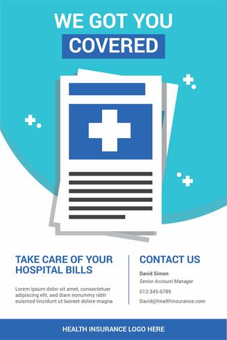 Clean and Minimalist Health Insurance Leaflet vector