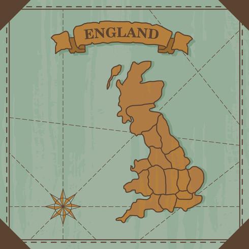 Mapa antiguo de Inglaterra vector