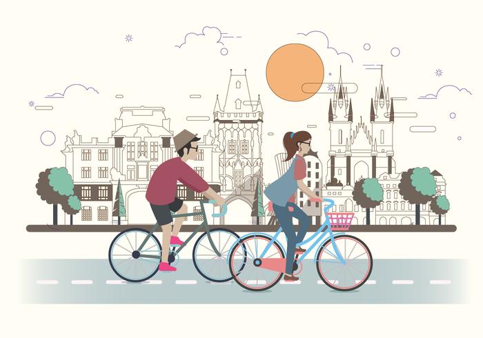 Riding a Bike Vector