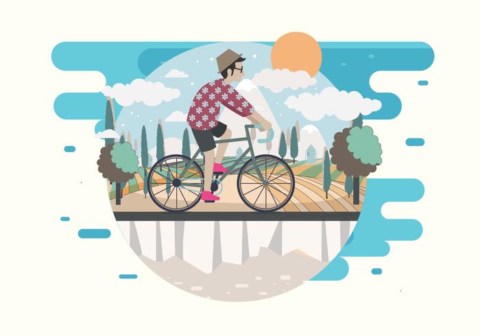 Man Riding a Bike Vector