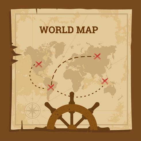 World Map Ancient Vector