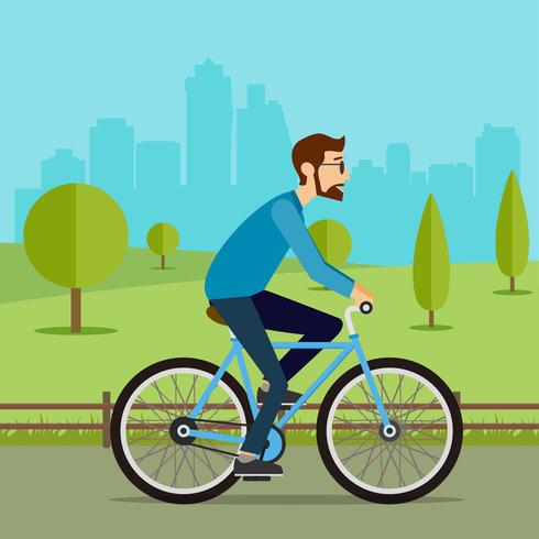 Riding A Bike Vector