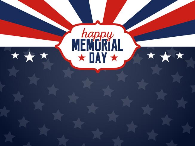 Happy Memorial Day Background. USA Flag Banner with Copy Space vector