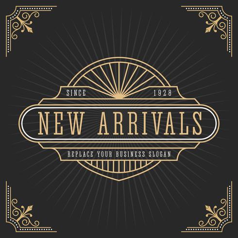 Vintage line frame art deco style vector