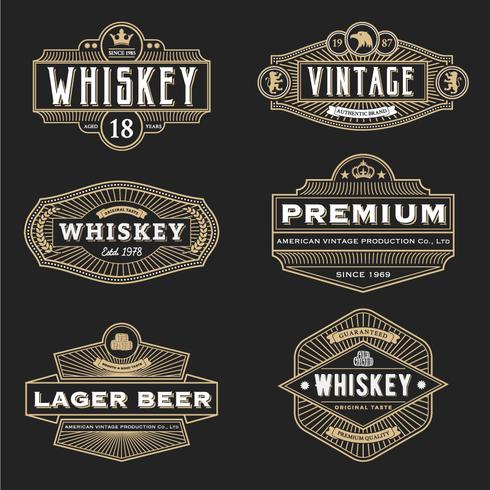 Vintage frame design for labels banner logo emblem menu sticker  vector