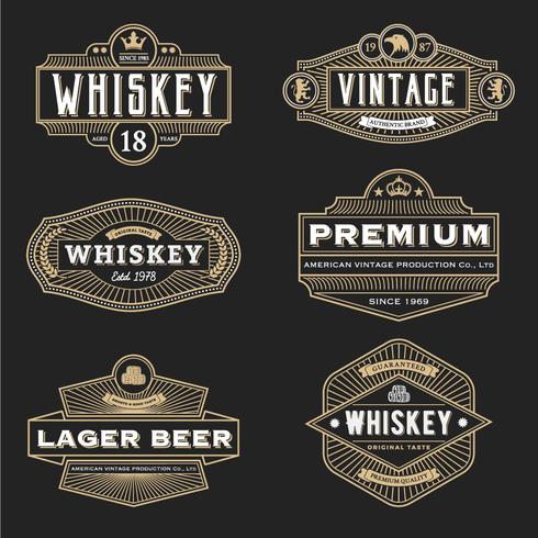 Vintage frame design for labels banner logo emblem menu sticker  vector