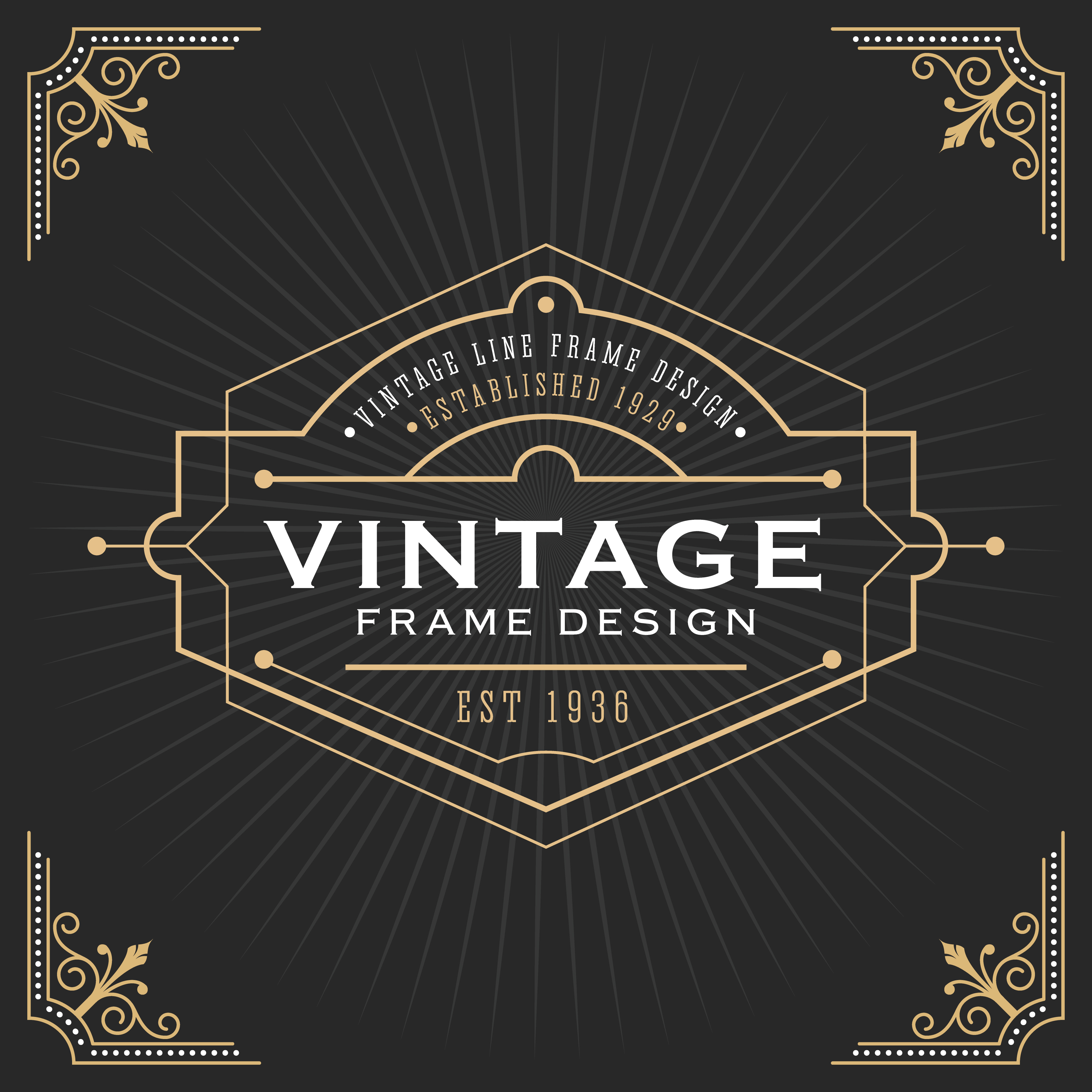 Vintage line frame art deco style - Download Free Vectors ...