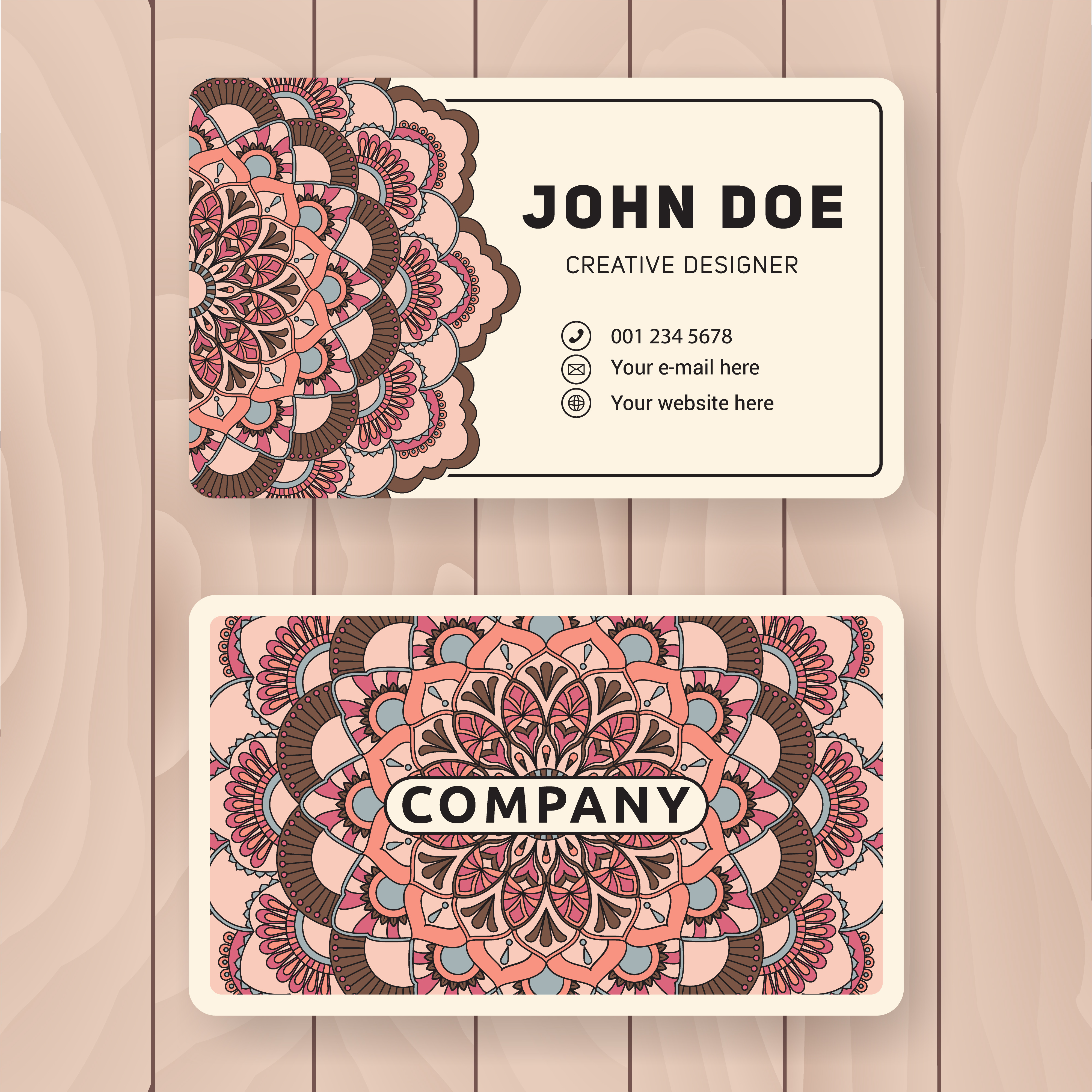Download Creative useful business name card design. Vintage colored ...
