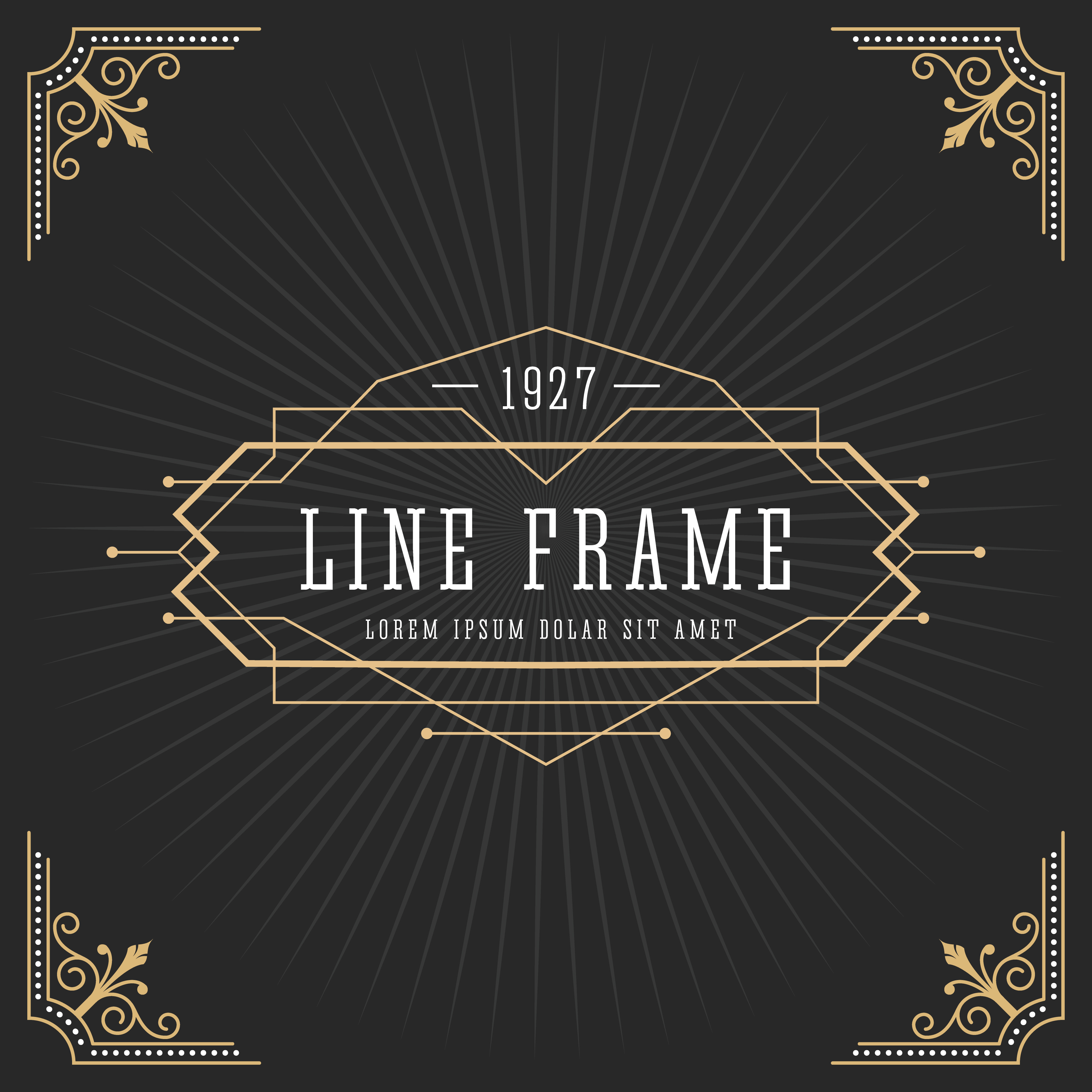 Vintage line frame art deco style 216576 - Download Free ...