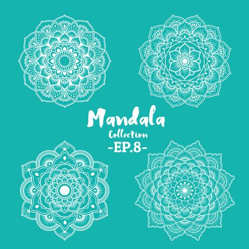 Conjunto de diseño decorativo y ornamental mandala. vector