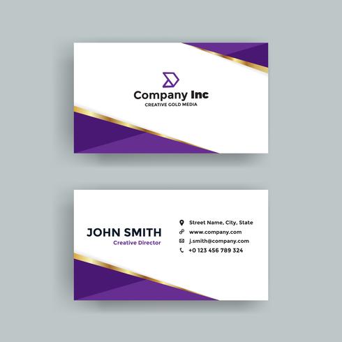 Purple Golden Business Card vector