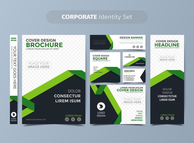 Conjunto de Identidad Corporativa Verde vector