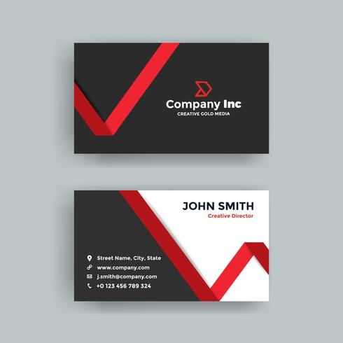 Red And Black Business Card vector