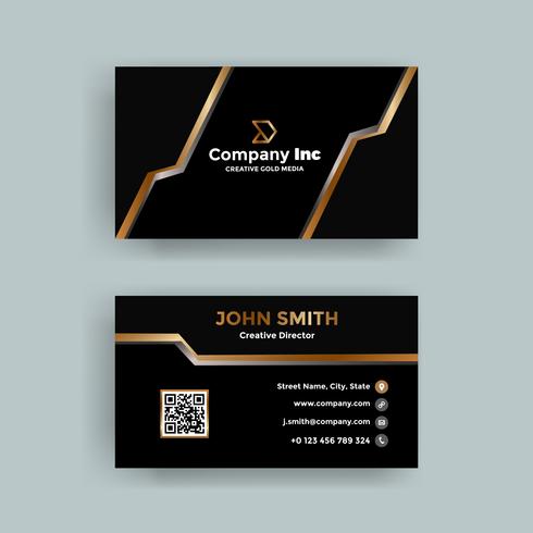 Blanck And Gold Straight Business Card vector