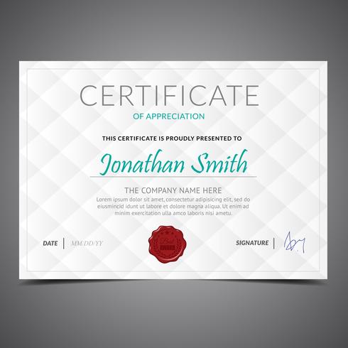 Simple White Diploma Template vector