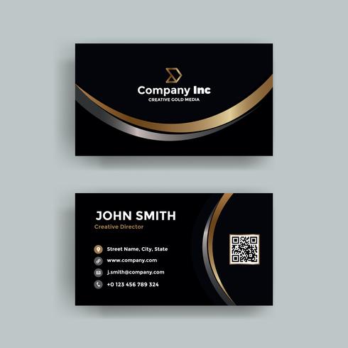 Black Golden Business Card vector