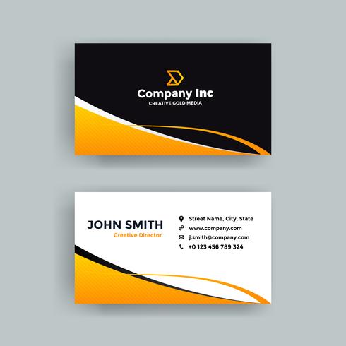 Cool Orange And Black Business Card vector