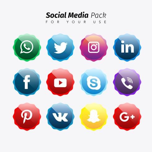 Colección de redes sociales vector