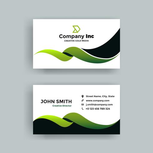 Green And Black Business Card vector