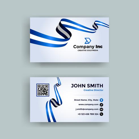 Blue Flag Business Card vector
