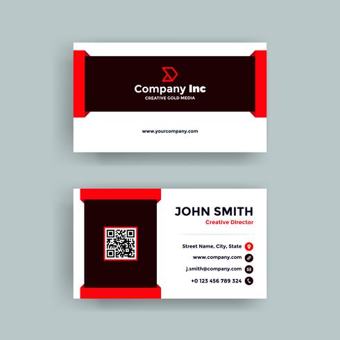 Straight Red Business Card vector