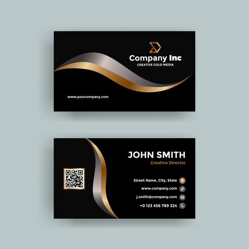 Gold Line Business Card vector