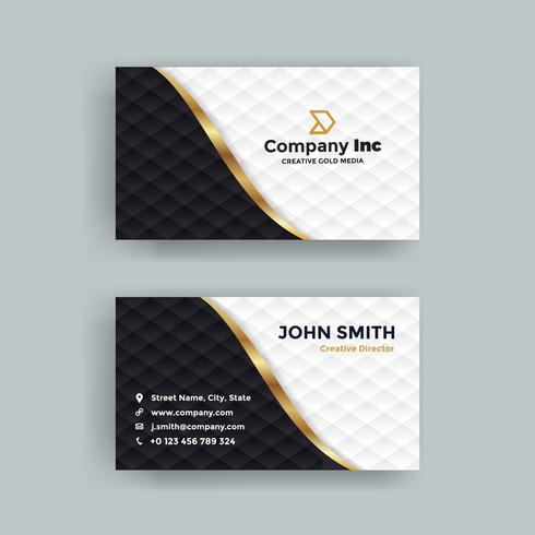 Black And Gold Squared Business Card vector